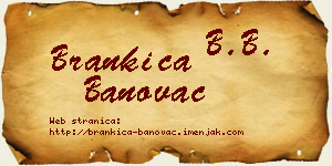 Brankica Banovac vizit kartica